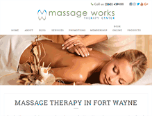 Tablet Screenshot of massageworksfw.com